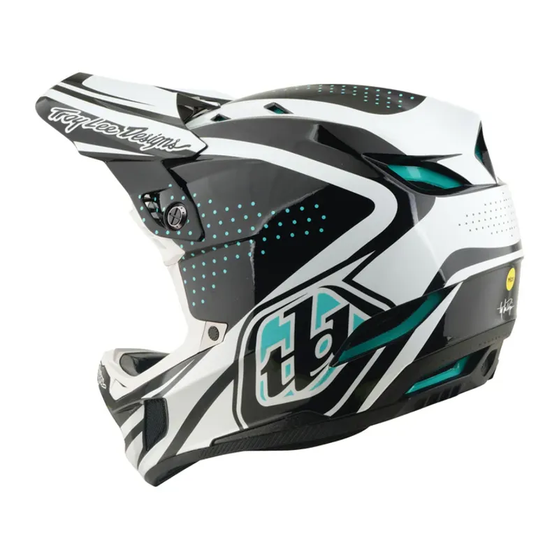 Troy Lee Designs D4 Polyacrylite Helmet - The Line in Charcoal/White-1