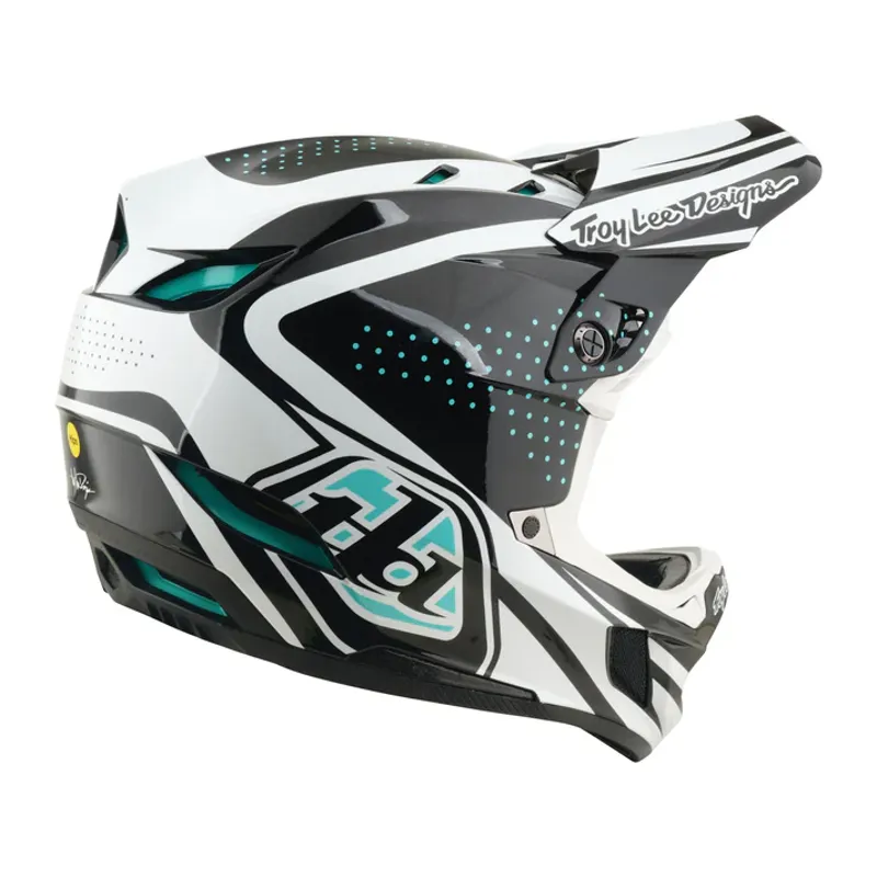 Troy Lee Designs D4 Polyacrylite Helmet - The Line in Charcoal/White-2