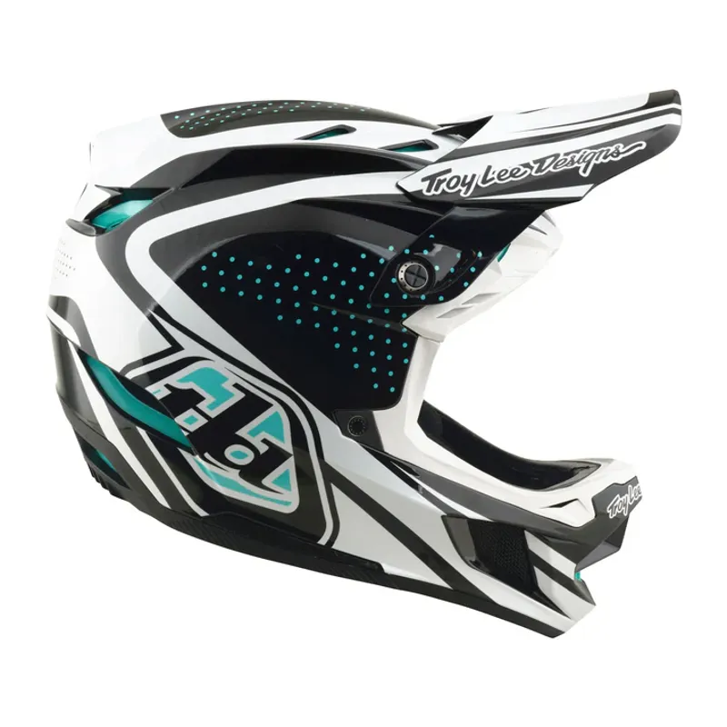 Troy Lee Designs D4 Polyacrylite Helmet - The Line in Charcoal/White-3