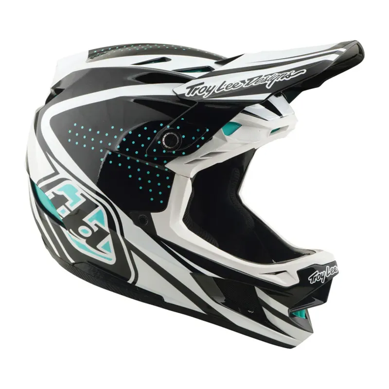 Troy Lee Designs D4 Polyacrylite Helmet - The Line in Charcoal/White-4