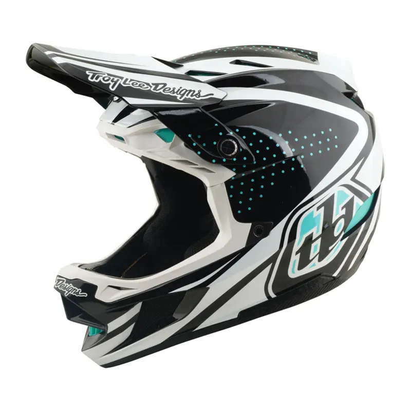 Troy Lee Designs D4 Polyacrylite Helmet - The Line in Charcoal/White-5