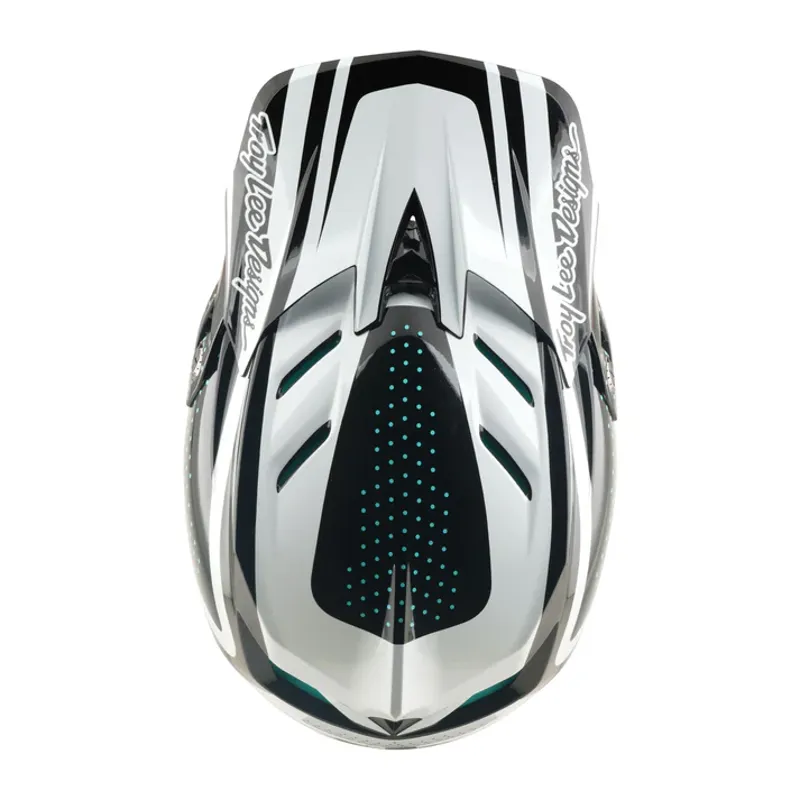 Troy Lee Designs D4 Polyacrylite Helmet - The Line in Charcoal/White-6