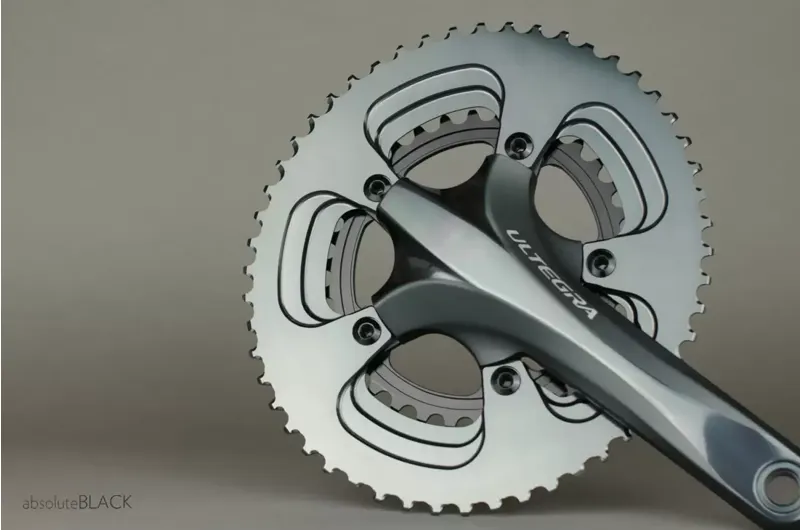 Absolute Black Winter Oval Road Chainring in Grey 110BCD - 4bolt - 50T-1