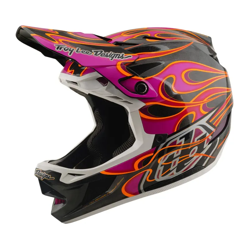 Troy Lee Designs D4 Carbon MIPS Helmet / Torched - Carbon/Magenta