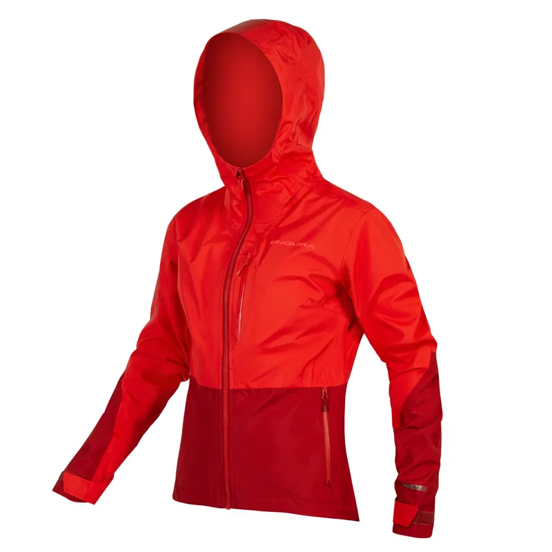 Endura SingleTrack Womens Waterproof Jacket in Red