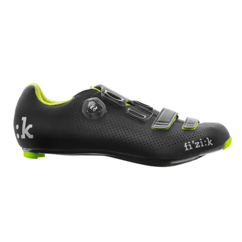 Fizik R4B Uomo Boa Carbon Road Shoe in Black/Fluro Yellow-1