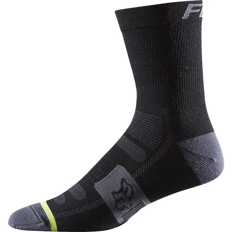 Fox Merino Wool Winter Sock 6 inch Black