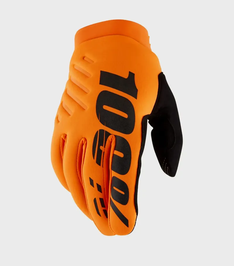 100% Brisker Cold Weather Gloves in Fluo Orange