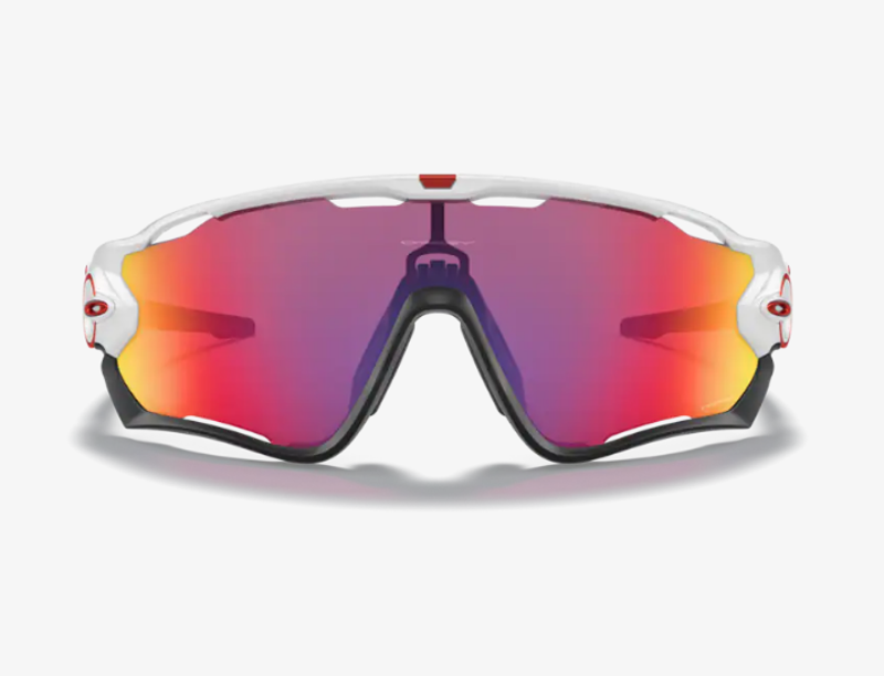 Oakley Jawbreaker Sunglasses in Polished White/Black / PRIZM Road Lens-1