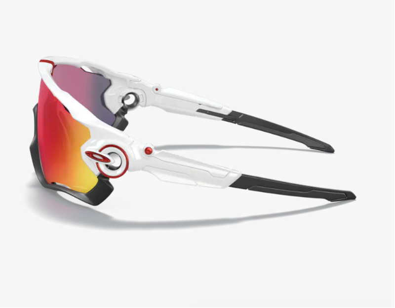 Oakley Jawbreaker Sunglasses in Polished White/Black / PRIZM Road Lens-2