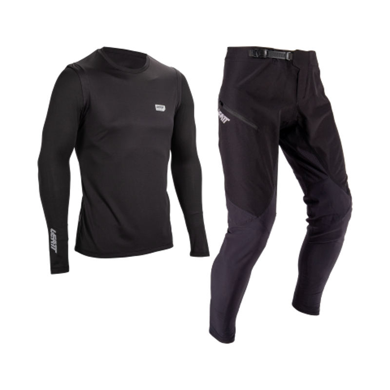 Leatt MTB 1.0 Ride Kit Jersey and Pants in Black