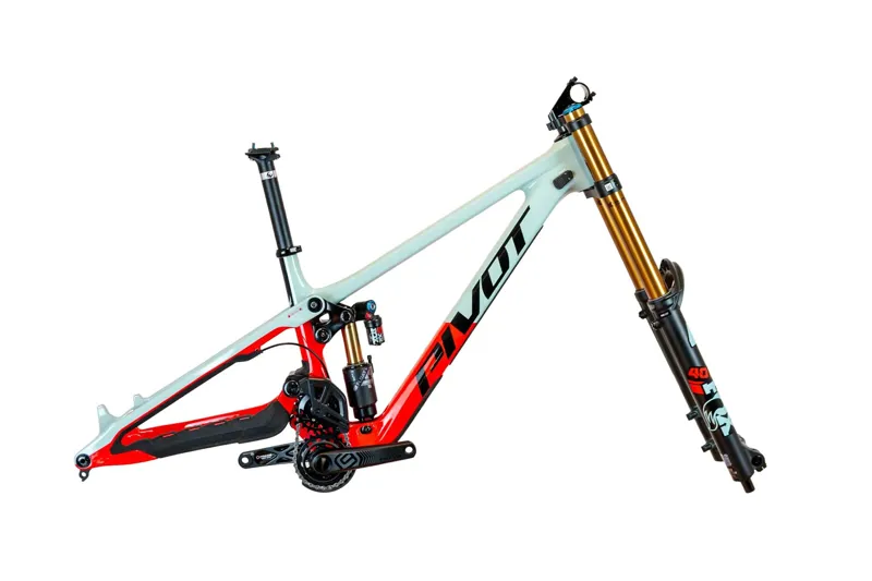 Pivot Cycles Phoenix Downhill Frame Set and Forks in Red/Mint - Medium