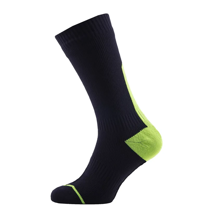 Sealskinz Road Thin Mid Waterproof Socks with Hydrostop Black/Yellow