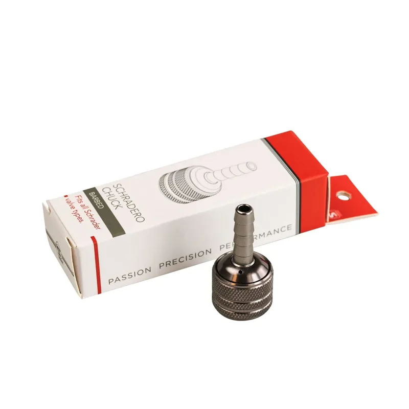 Silca Schradero Chuck Hose Barb in Silver