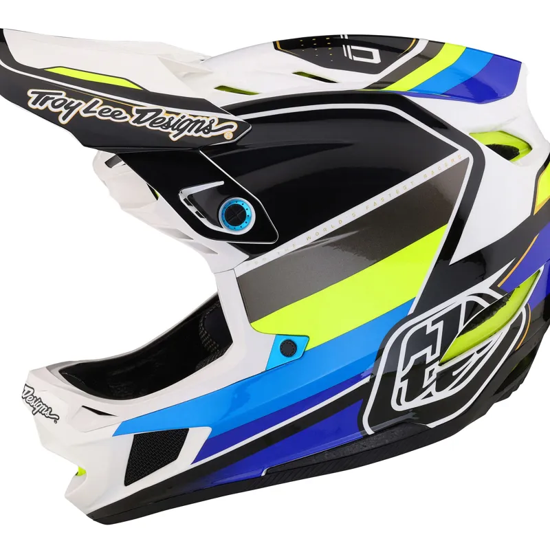 2024 Troy Lee Designs D4 Composite MIPS Helmet / Reverb - White/Blue