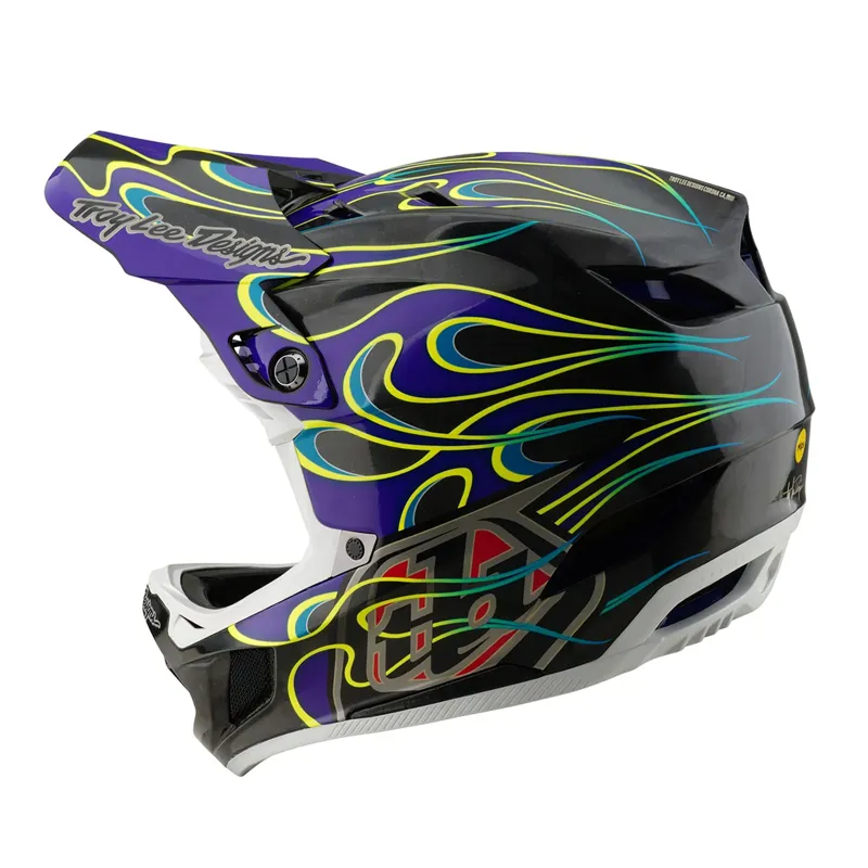 Troy Lee Designs D4 Carbon MIPS Helmet in Torched Black/Purple-6