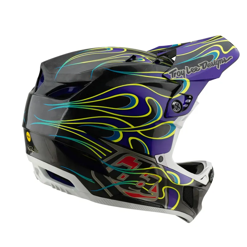 Troy Lee Designs D4 Carbon MIPS Helmet in Torched Black/Purple-5
