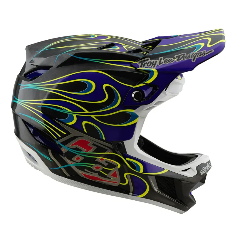 Troy Lee Designs D4 Carbon MIPS Helmet in Torched Black/Purple-3