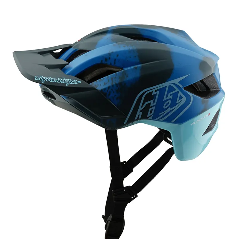Troy Lee Designs Flowline SE MIPS Helmet Badge Camo in Blue-1