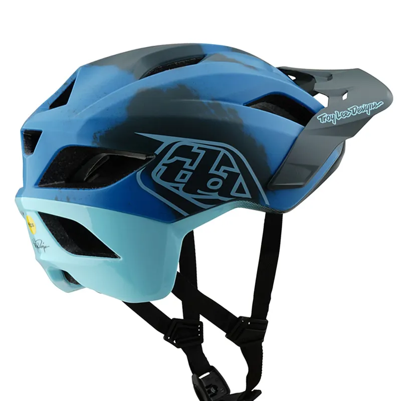Troy Lee Designs Flowline SE MIPS Helmet Badge Camo in Blue-2