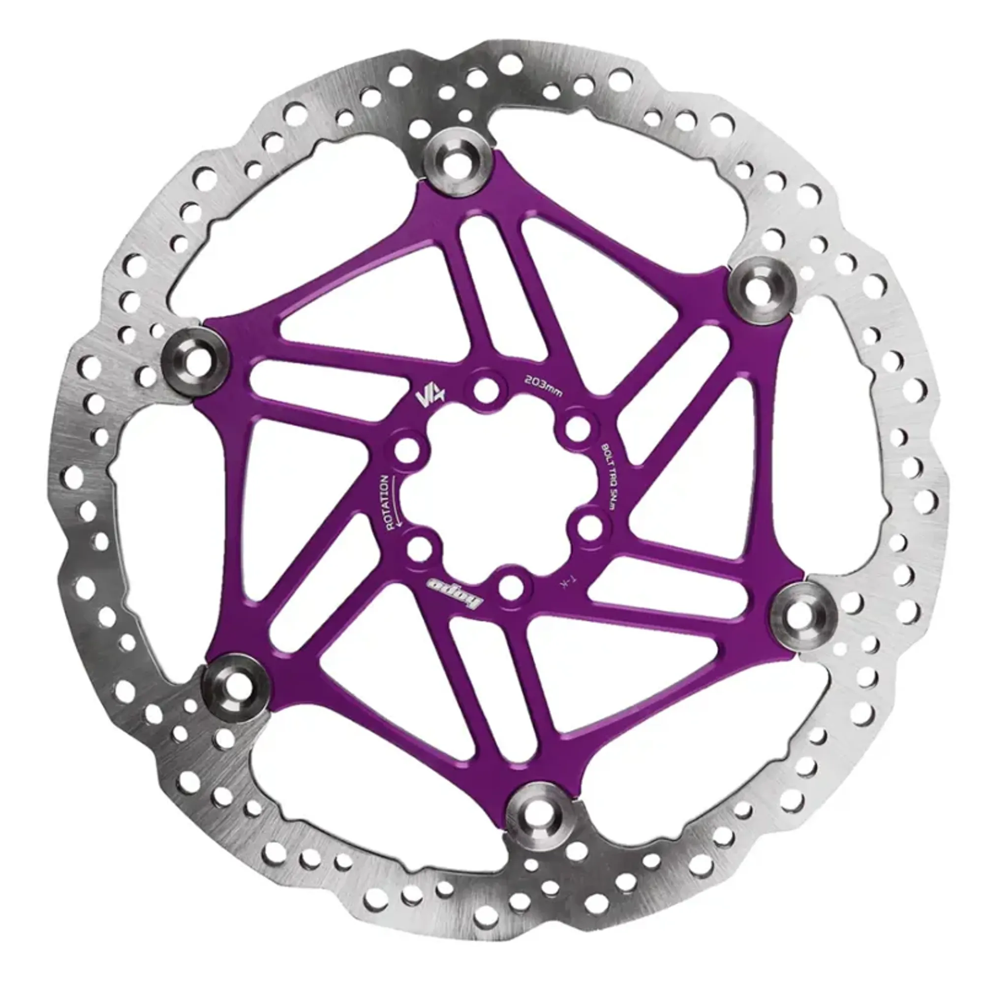 Hope V4 Vented 6-bolt Float/Wave 203mm Disc Rotor in Purple