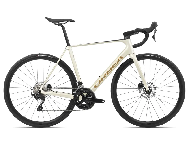 2024 Orbea Orca M30 Carbon Road Bike In Ivory White-Burgundy/Vulcano