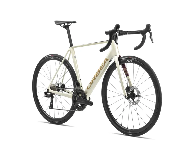 2024 Orbea Orca M30 Carbon Road Bike In Ivory White-Burgundy/Vulcano-2