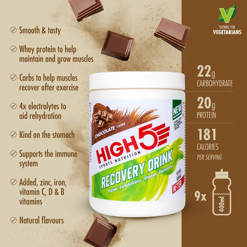 High5 Recovery Drink Powder 450g Tub-1