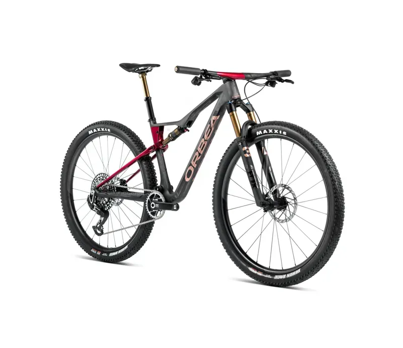 2025 Orbea Oiz M-Ltd Mountain Bike In Diamond Carbon View/Cherry Red-1