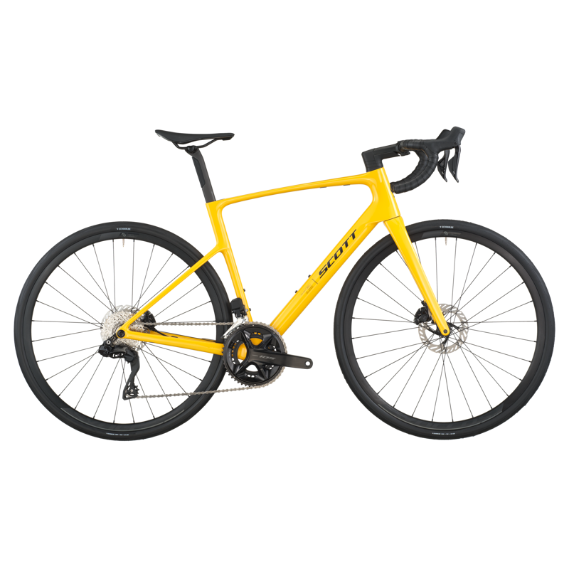 2026 Scott Addict 40 Carbon Road Bike in Vivid Yellow