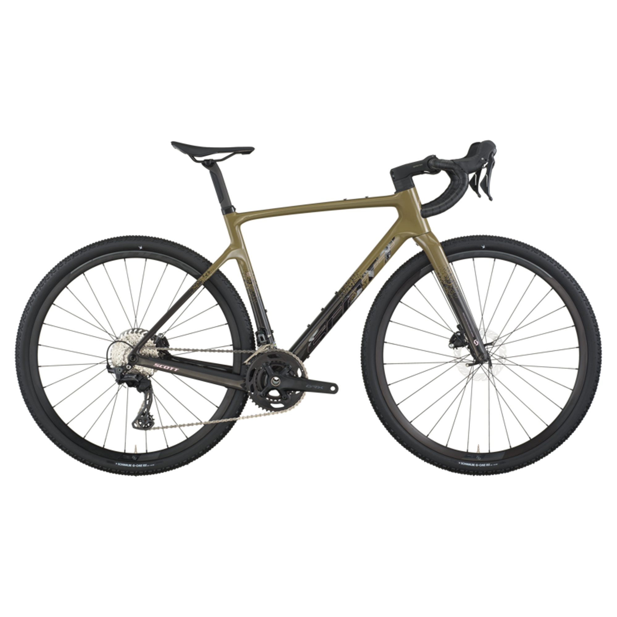 2026 Scott Addict Gravel 40 Gravel Bike in Kaki Green/Carbon Blac