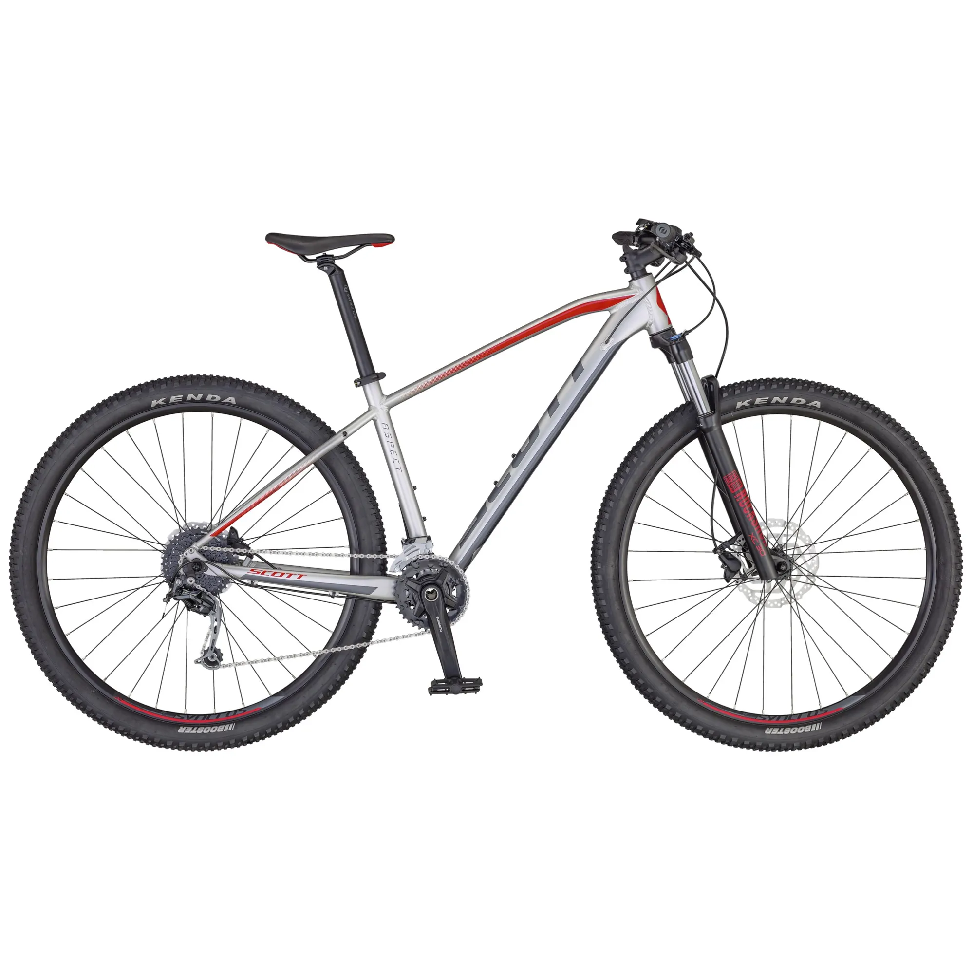 2020 Scott Aspect 730 Hardtail Mountain Bike in Silver/Red