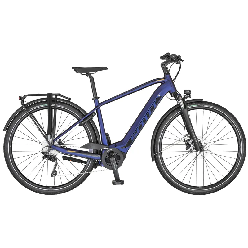 2020 Scott Sub Tour eRide 10 Men Electric Hybrid Bike in Blue