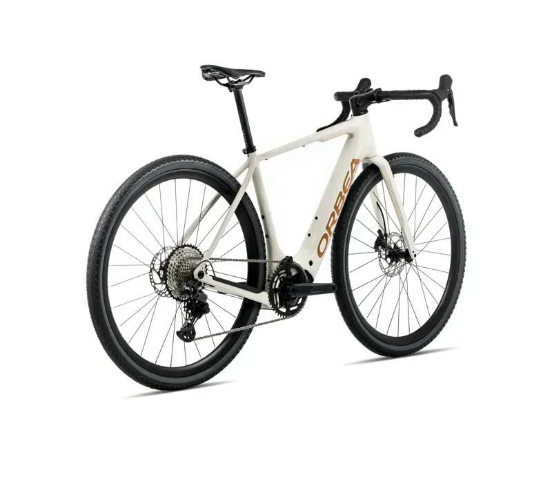 2026 Orbea Denna H50 E-Road Bike in Ivory White Gloss/Titan Gold Gloss-2