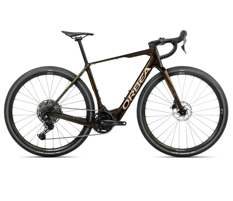 2026 Orbea Denna M40 E-Road Bike In Caramel Carbon View/Golden Sand