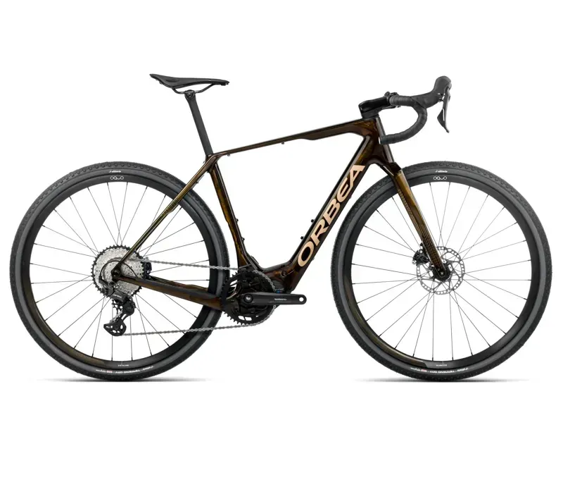 2026 Orbea Denna M30 E-Road Bike In Caramel Carbon View/Golden Sand