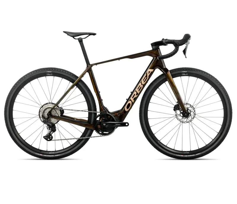 2026 Orbea Denna M20 E-Road Bike In Caramel Carbon View/Golden Sand