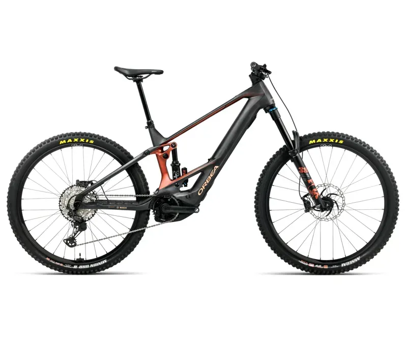 2026 Orbea Wild M10 eMTB in Diamond Carbon View Matt - Mars Red