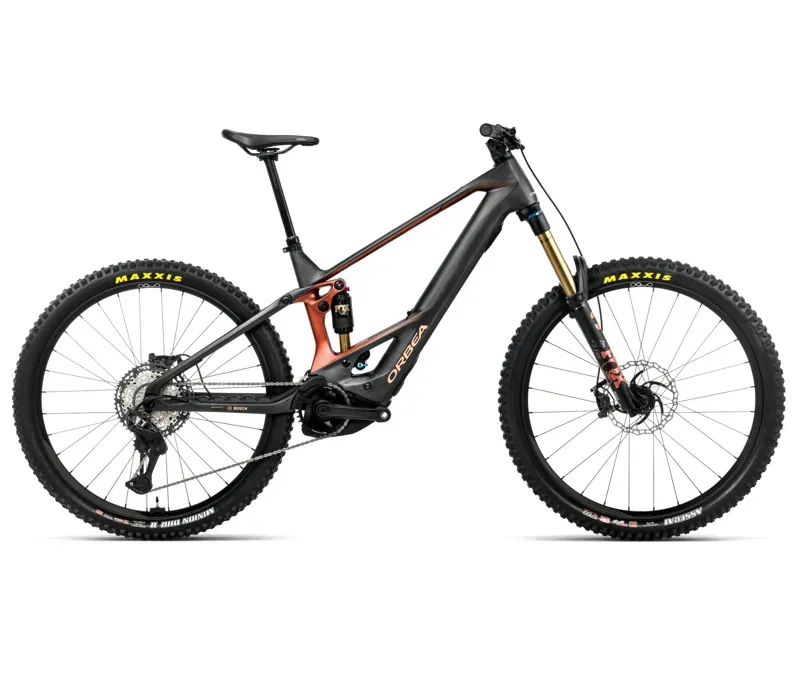 2026 Orbea Wild M-Team eMTB in Diamond Carbon View Matt - Mars Red