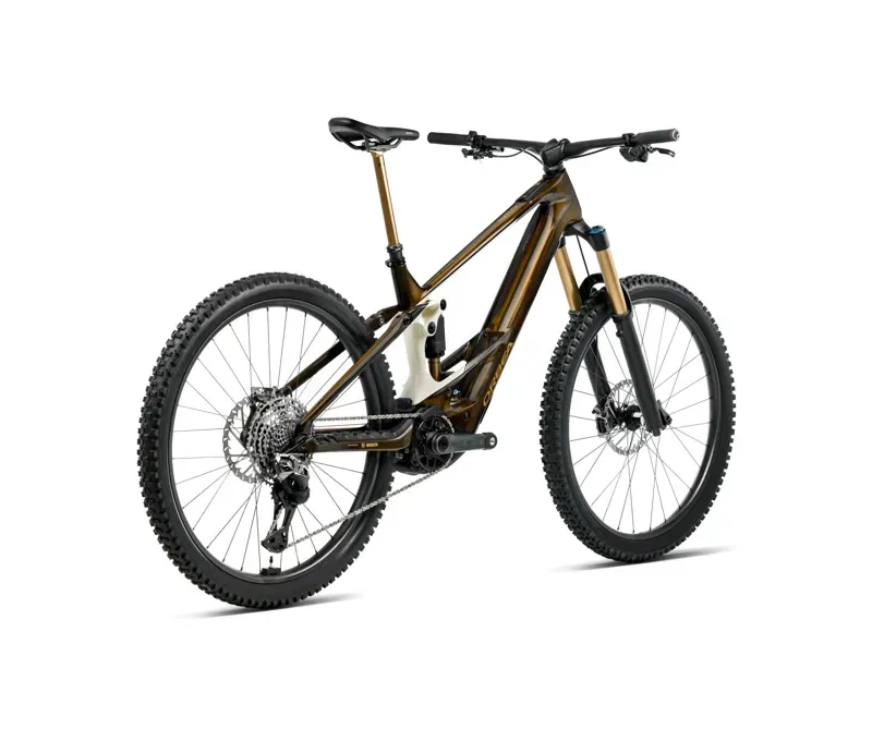 2026 Orbea Wild M-Team eMTB in Caramel Carbon View - Cream White Matt-2