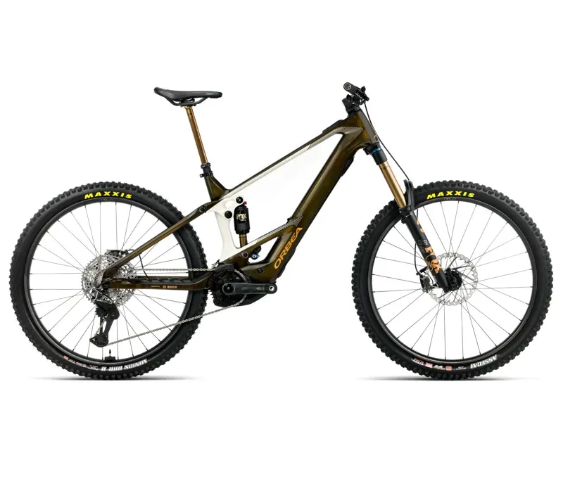 2026 Orbea Wild M-Ltd eMTB in Caramel Carbon View - Cream White Matt