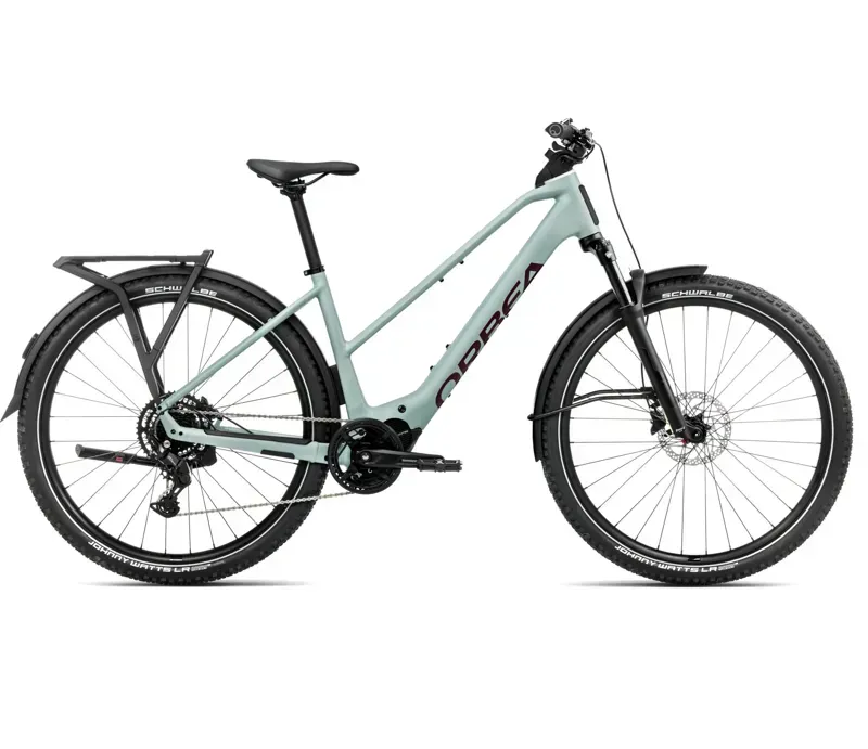 2026 Orbea Kemen Adv 30 Mid E-Hybrid Bike in Blue Stone Matt/Burgundy
