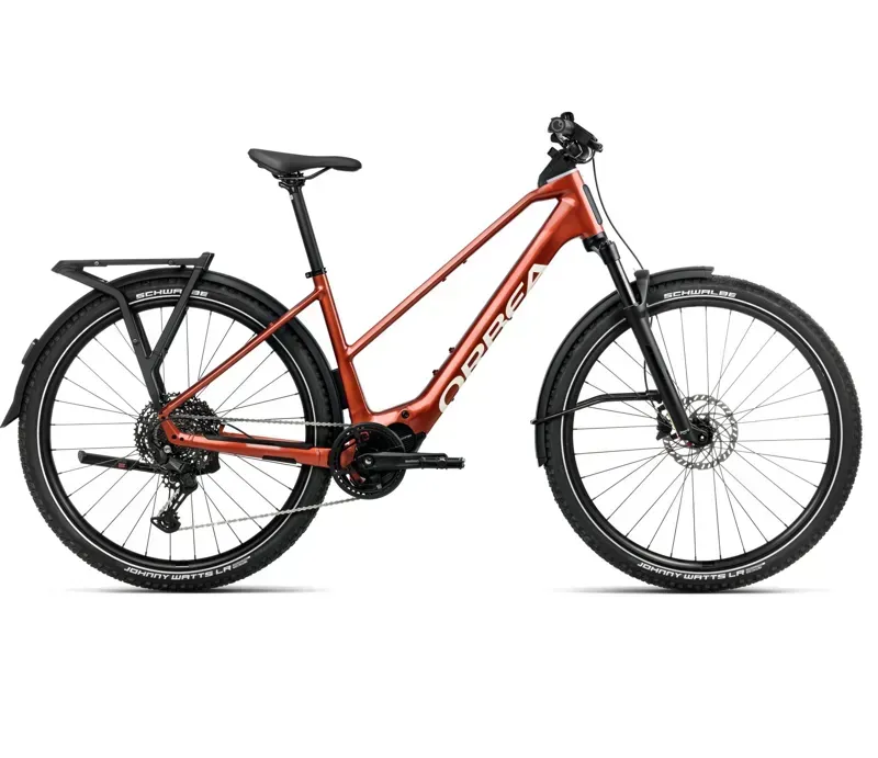 2026 Orbea Kemen Adv 20 Mid E-Hybrid Bike in Mars Red/Ivory White