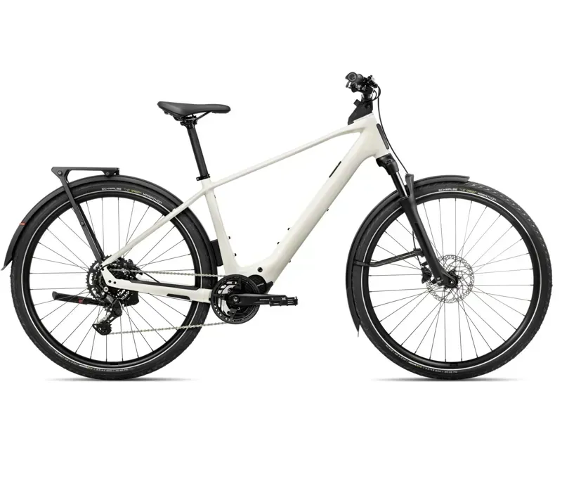 2026 Orbea Kemen Tour 30 E-Hybrid Bike in Ivory White Gloss