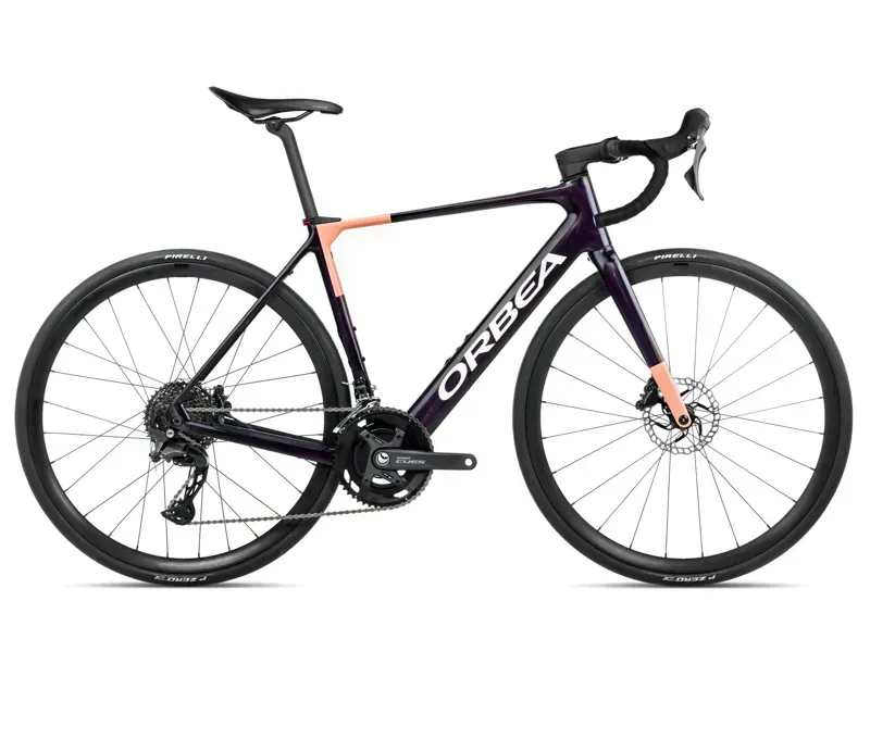 2026 Orbea Gain M40 E-Road Bike in Fantasy Purple Carbon View/Orange