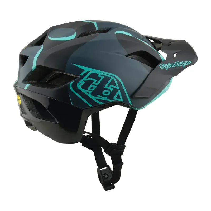 Troy Lee Designs Flowline SE MIPS Helmet in Stacks - Charcoal/Sienna-4