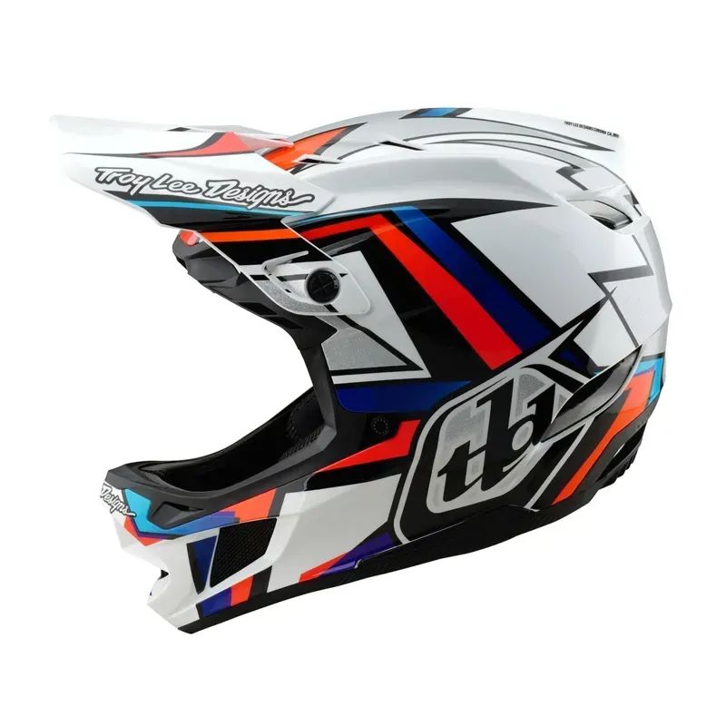 Troy Lee Designs D4 Composite MIPS Helmet in Frames White/Silver