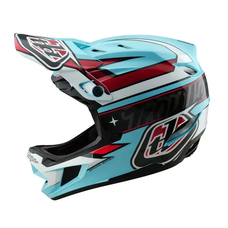 Troy Lee Designs D4 Polyacrylate Helmet in Linear/Blue