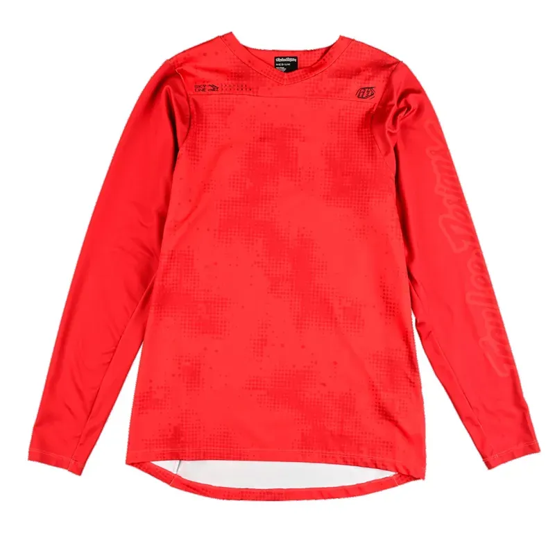 Troy Lee Designs Skyline Chill Long Sleeve Jersey In Scattered/Fire Orange