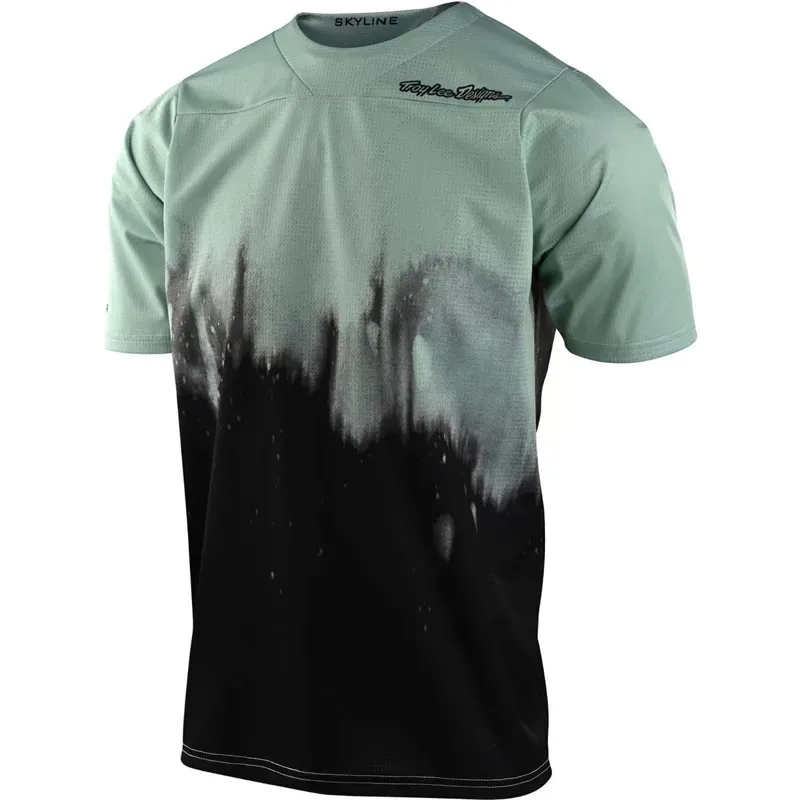Troy Lee Designs Skyline Short Sleeve Jersey in Smoke Green/Black